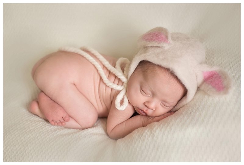 Bury St Edmunds newborn photographer baby dressed as rabbit